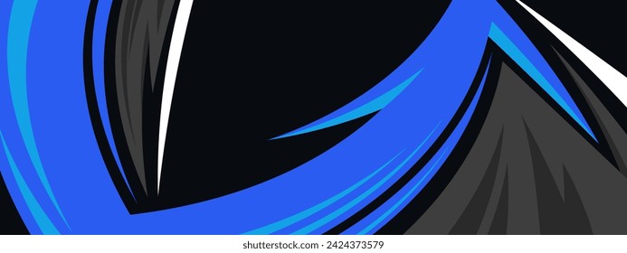 Abstract background modern vector racing 3d blue. Wide Banner Design