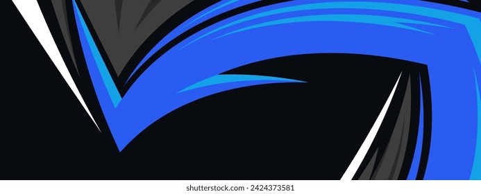 Abstract background modern vector racing 3d blue. Wide Banner Design