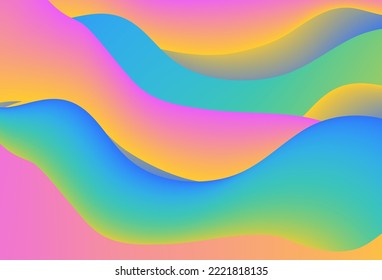 Abstract Background Modern Vibrant Gradient Color Waves. Vector design background