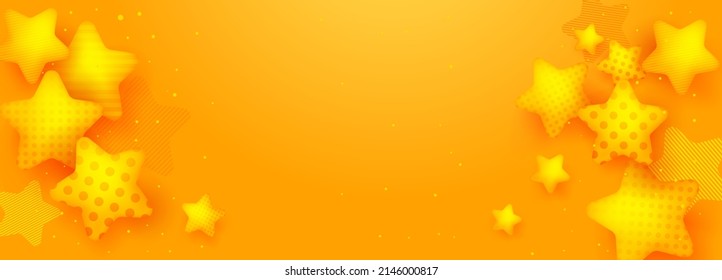 Abstract background modern  yellow background with yellow stars balloons. Vector abstract background texture design, bright poster, banner background Vector illustration.