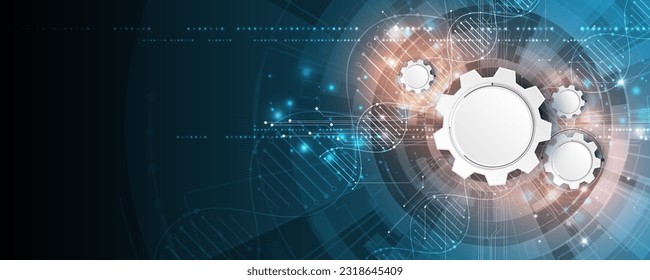 Antecedentes abstractos, concepto y engranajes moleculares, tecnología digital, red, comunicación