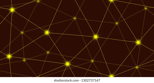 Abstract background. Molecular lattice. Stars connected by lines. Seamless texture. Vector graphics