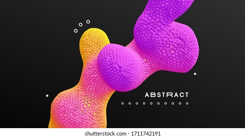 Abstract background with molecular structure. 3d vector illustration. 