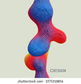 Abstract background with molecular structure. 3d vector illustration. 
