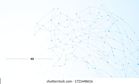 Fondo abstracto con estructura molecular de círculos y líneas.