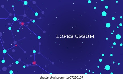 Fondo abstracto de las estructuras moleculares. Moléculas, ingeniería genética, red neuronal, tecnología de innovación, investigación científica. Concepto tecnológico, científico y médico