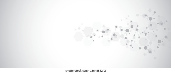 Abstract background of molecular structures. Molecules or DNA strand, genetic engineering, neural network, innovation technology, scientific research. Technological, science and medicine concept.