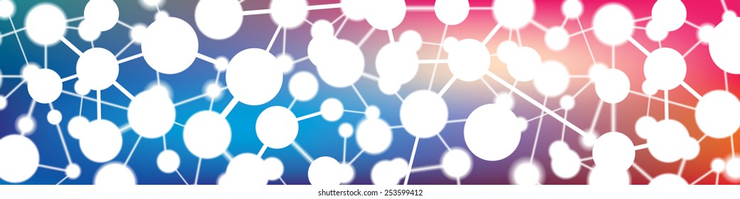 Abstract background, molecule, microcosm, vector design, gradient, panorama