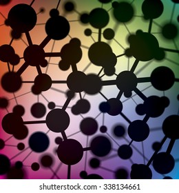 Abstract background, molecule, microcosm, vector design, gradient