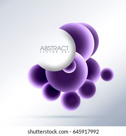 Abstract background. A molecule of purple balls with a hole in the structure.