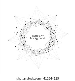 Abstract background with molecule structure and triangle.
