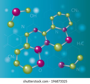 Abstract background with molecules
