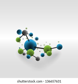 Abstract background with molecules and atoms - Shutterstock ID 136657631