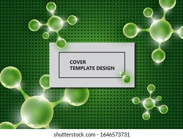 Abstract background with molecules and atoms. Medical, scientific and technological concepts. Bright modern design. Vector illustration