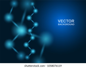 Abstract background. molecules design. Atoms. Medical or Science background . Molecular structure with blue spherical particles. Vector illustration.