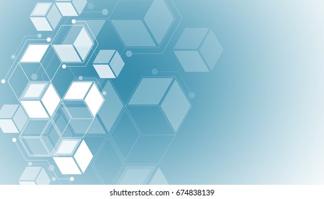 Abstract background of the molecules. The hexagonal structure of chemistry. Molecular studies. The molecular structure of the hexagonal lattice. background