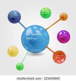 Abstract background with molecules spheres