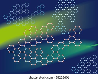 Abstract background of the molecules. Vector illustration