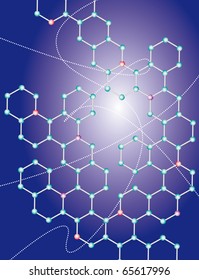 Abstract background of the molecules. Vector illustration