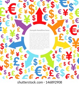 Abstract background with money. Vector illustration.