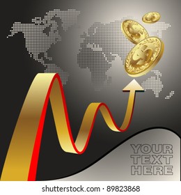 Abstract background with money. Vector illustration of Making money. Graphic Design Editable For Your Design.
