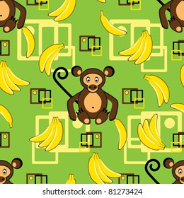 Abstract background with monkey and banana