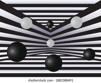 Abstract background. Monochromatic spheres with a gradient. Vector illustration