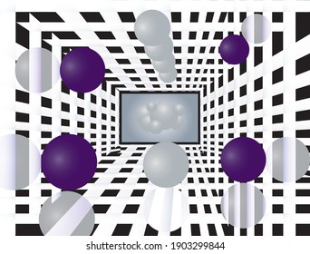 Antecedentes abstractos. Esferas monocromáticas con un gradiente. Ilustración del vector