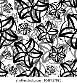 Abstract background of a monochrome floral pattern. Vector