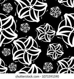 Abstract background of a monochrome floral pattern. Vector