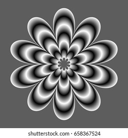 an abstract background with monochrome psychedelic flower. vector