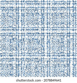 Abstract background. Monochrome texture. Image includes a effect the blue and white tones. Abstract brushed variegated grid checked motif. Seamless pattern.
