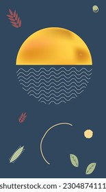 abstract background with moon isolated with blue background