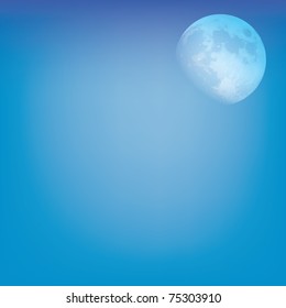 abstract background with moon on the blue sky