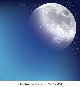 abstract background with moon on the night sky