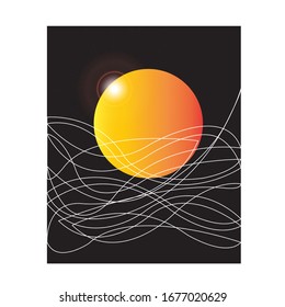 Abstract background with moon vector