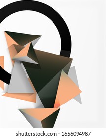 Abstrakter Hintergrund, 3D-Mosaikdreiecke, Low-Poly-Design. Vektorillustration-Illustration für Bildschirmhintergrund, Banner, Hintergrund, Karte, Buchillustration, Landungsseite