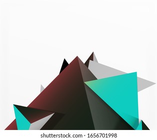 Abstract background, mosaic 3d triangles composition, low poly style design. Vector Illustration For Wallpaper, Banner, Background, Card, Book Illustration, landing page