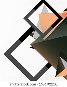 Abstract background, mosaic 3d triangles composition, low poly style design. Vector Illustration For Wallpaper, Banner, Background, Card, Book Illustration, landing page