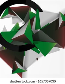 Abstract background, mosaic 3d triangles composition, low poly style design. Vector Illustration For Wallpaper, Banner, Background, Card, Book Illustration, landing page