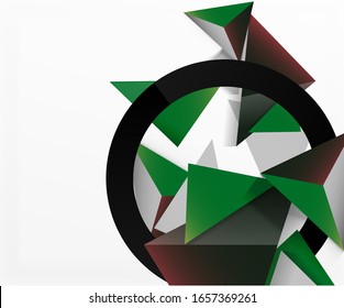 Abstract background, mosaic 3d triangles composition, low poly style design. Vector Illustration For Wallpaper, Banner, Background, Card, Book Illustration, landing page
