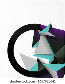 Abstract background, mosaic 3d triangles composition, low poly style design. Vector Illustration For Wallpaper, Banner, Background, Card, Book Illustration, landing page