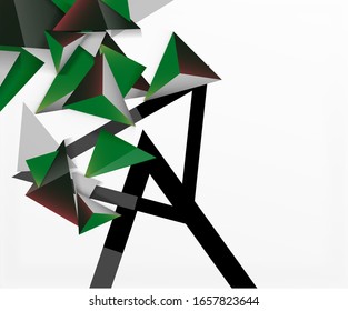 Abstract background, mosaic 3d triangles composition, low poly style design. Vector Illustration For Wallpaper, Banner, Background, Card, Book Illustration, landing page