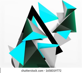 Fondo abstracto, composición de triángulos 3d mosaicos, diseño de estilo polo bajo. Ilustración vectorial para papel tapiz, pancarta, fondo, tarjeta, ilustración del libro, página de inicio