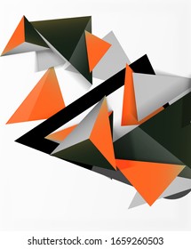 Abstract background, mosaic 3d triangles composition, low poly style design. Vector Illustration For Wallpaper, Banner, Background, Card, Book Illustration, landing page