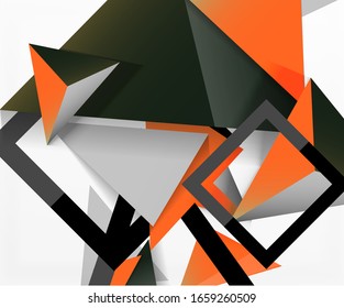 Abstract background, mosaic 3d triangles composition, low poly style design. Vector Illustration For Wallpaper, Banner, Background, Card, Book Illustration, landing page
