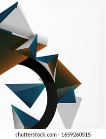 Abstract background, mosaic 3d triangles composition, low poly style design. Vector Illustration For Wallpaper, Banner, Background, Card, Book Illustration, landing page