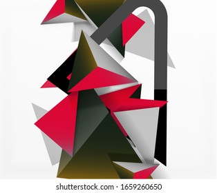 Abstract background, mosaic 3d triangles composition, low poly style design. Vector Illustration For Wallpaper, Banner, Background, Card, Book Illustration, landing page