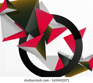 Abstract background, mosaic 3d triangles composition, low poly style design. Vector Illustration For Wallpaper, Banner, Background, Card, Book Illustration, landing page