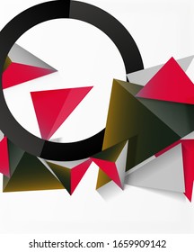 Abstract background, mosaic 3d triangles composition, low poly style design. Vector Illustration For Wallpaper, Banner, Background, Card, Book Illustration, landing page